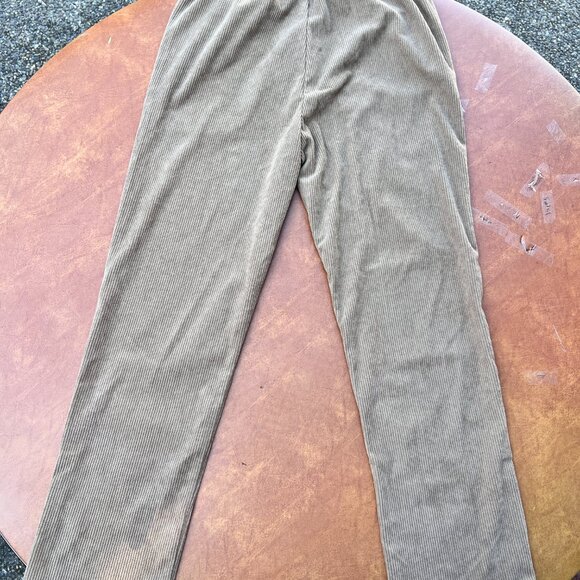 Size S Pants Womens Tan Beige Corduroy Straight Leg Mid Rise - Picture 7 of 12